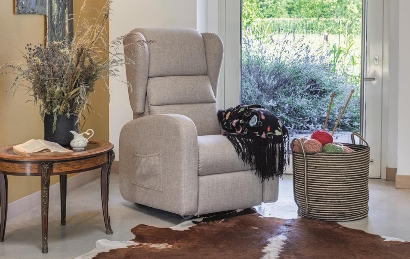 Sollevita care chair in a home living room