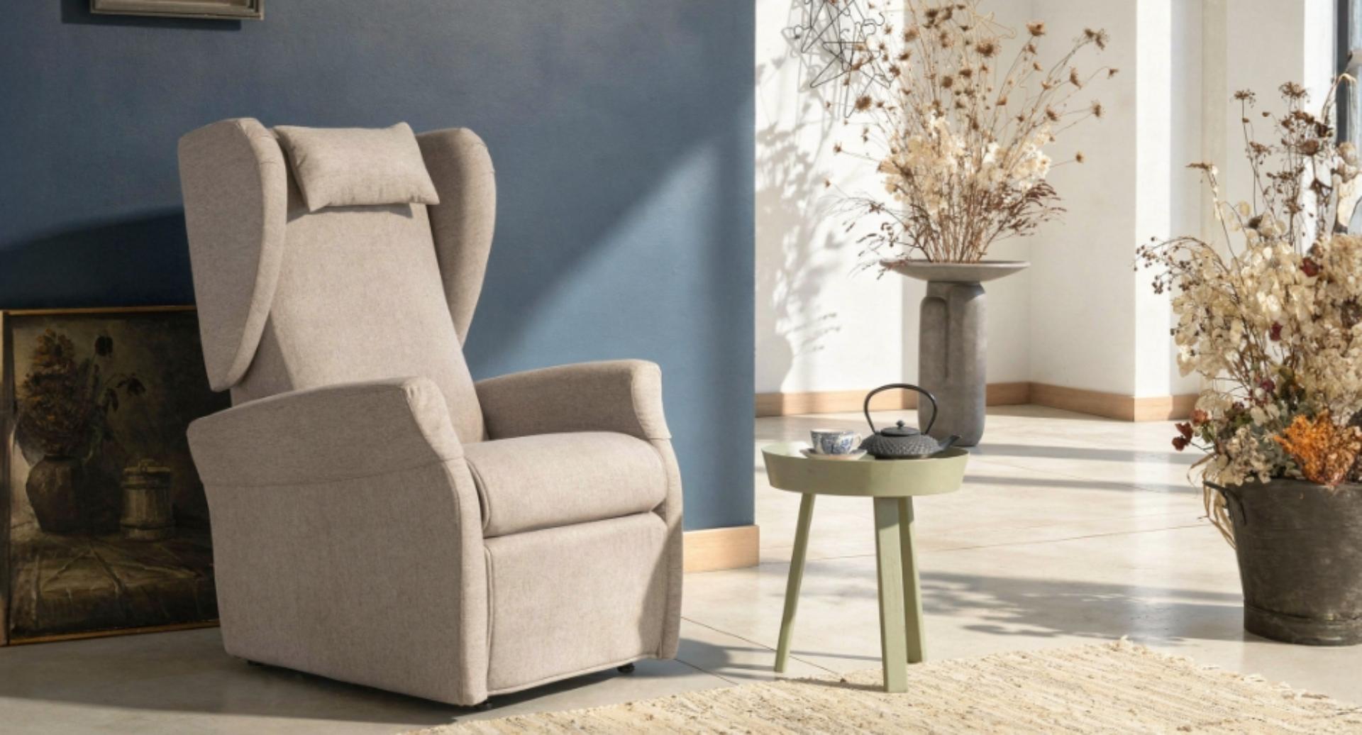 Sollevita care chair by La Castellana in a home living room